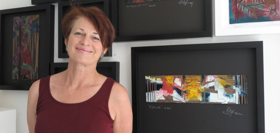 Beate Meffert-Schmengler in ihrem „Raum 14 an Werkstatt 14“. (Foto: Gemeinde Wachtberg/mm)