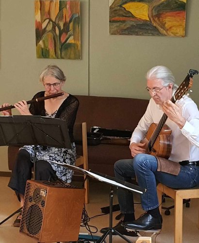 Das Duo Nuances um Anke Kreuz und Achim Busch. (Foto: Gemeinde Wachtberg/mf)