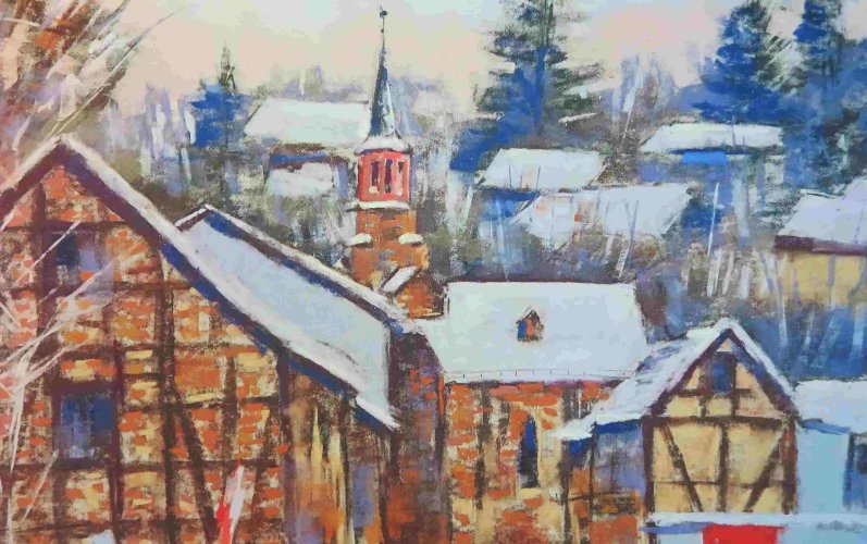 Wachtberg-Szenen in Soft-Pastell von Olga Welter. (Foto: Gemeinde Wachtberg/mm)
