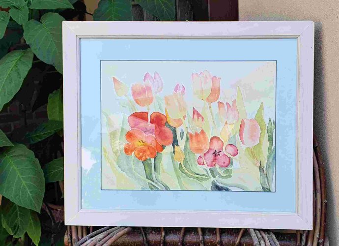 "Blumen"-Aquarell von Martina Unselt. (Foto: Gemeinde Wachtberg/mf)