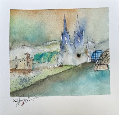 Kölner Dom - als Aquarell - von Norbert Bogusch