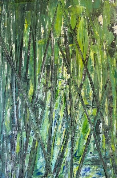 „Urwald“ in Acryl gespachtelt von Petra Kostic