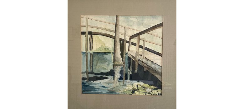 Aquarell eines Bootsstegs in den Sümpfen Floridas von Melanie Ritgen. Aquarell eines Bootsstegs in den Sümpfen Floridas von Melanie Ritgen.