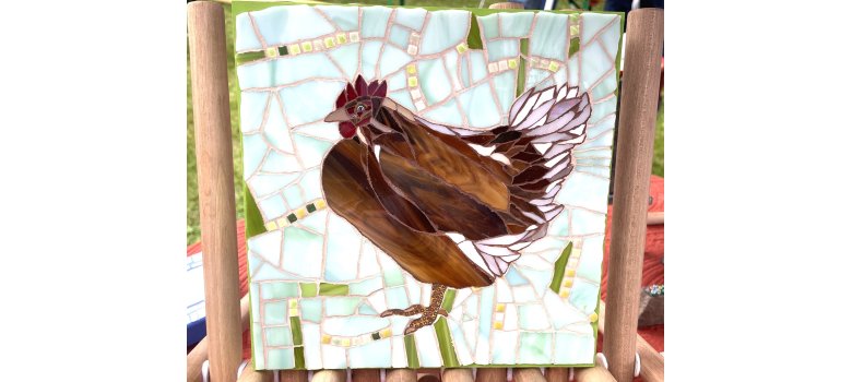 Huhn aus Mosaiksteinen von Regina Menzen Huhn aus Mosaiksteinen von Regina Menzen